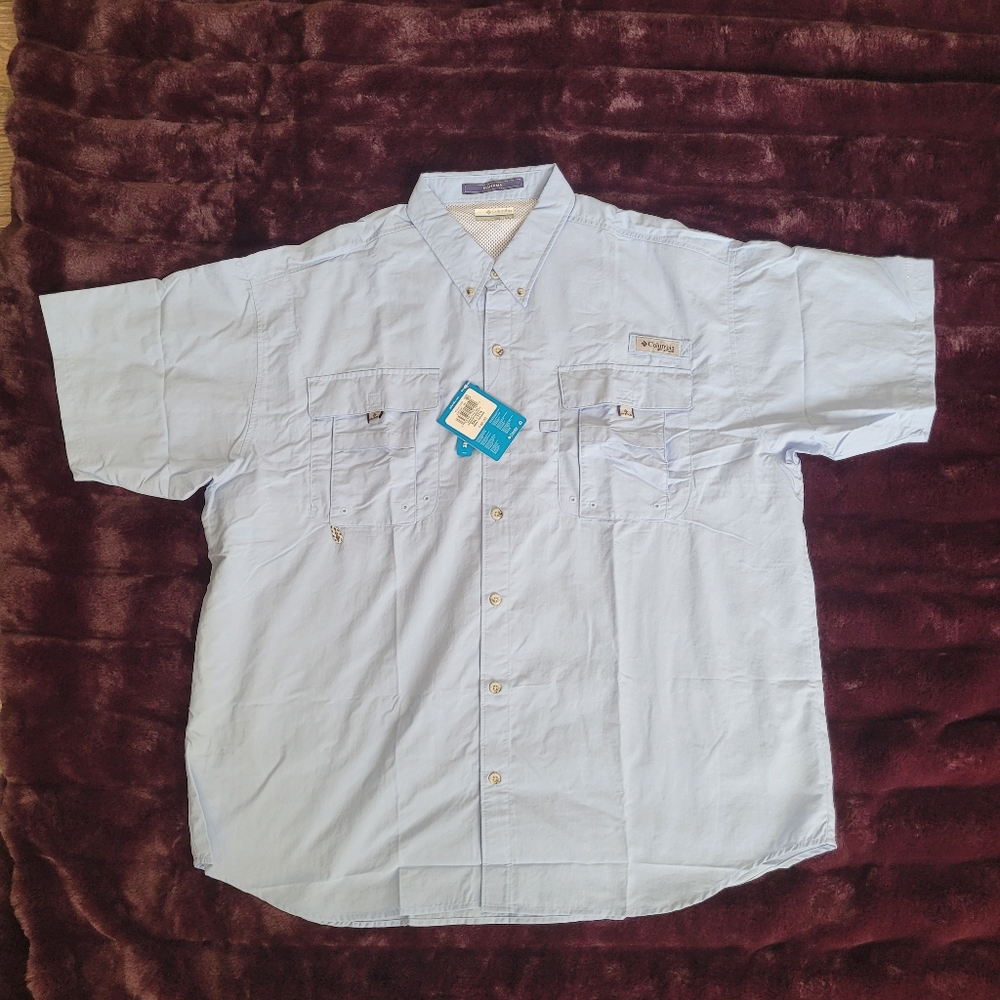 Columbia Size XXL Blue Casual Button Down Shirt NEW